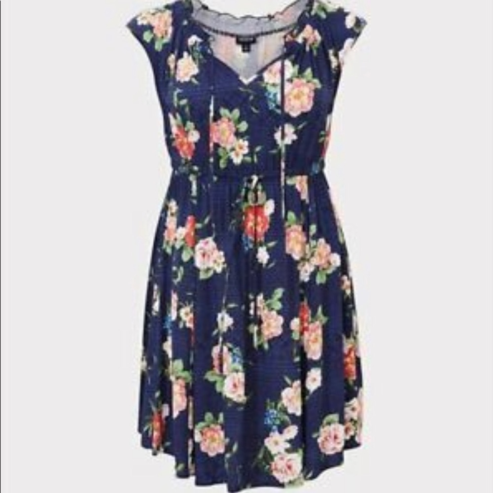 Torrid :: floral ruffle skater dress